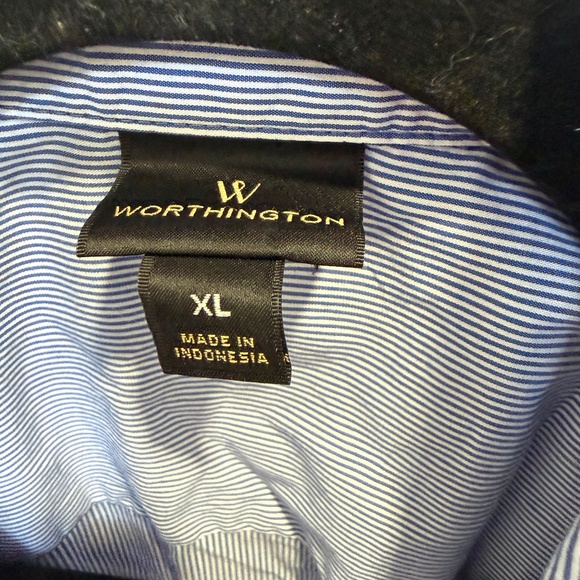 Blue and White Button Blouse - Picture 3 of 3